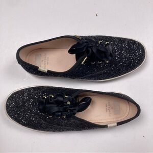 KATE SPADE X KEDS New York Champion Black Glitter Low Sneaker